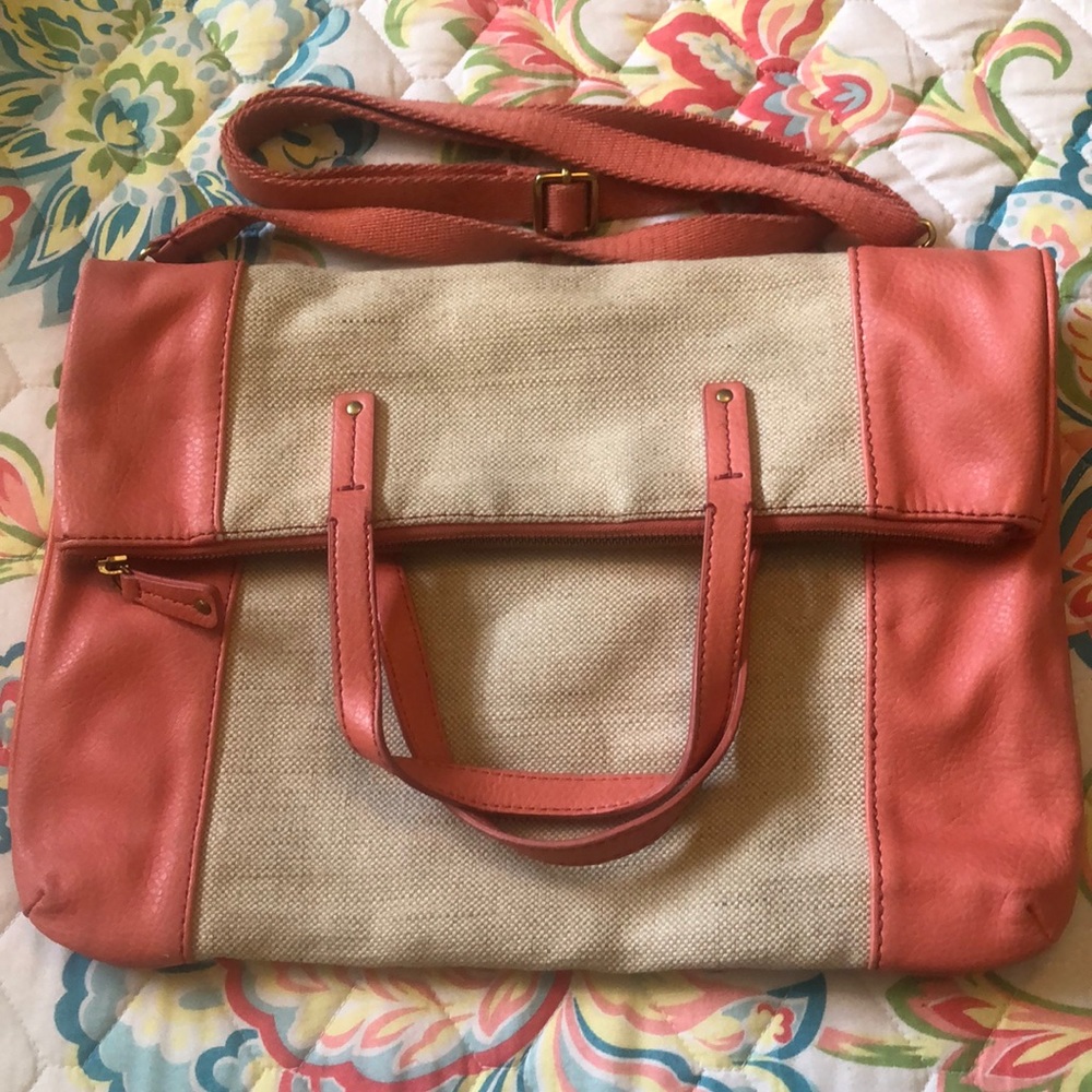 Peach color fossil bag